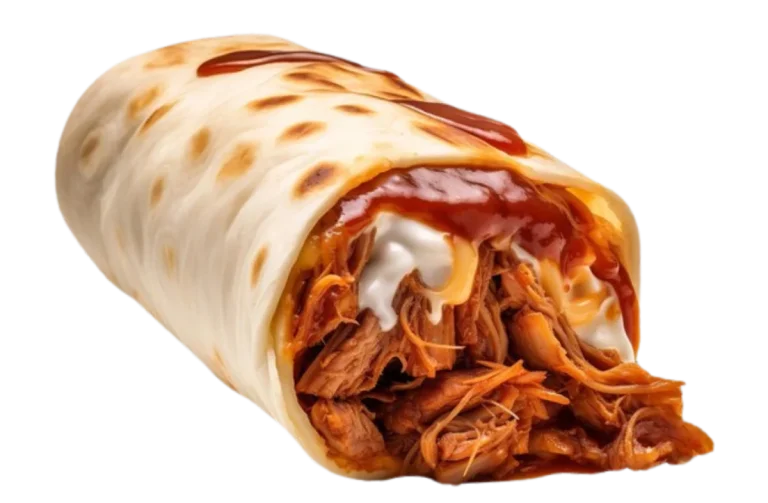 burrito con pulled pork y salsa